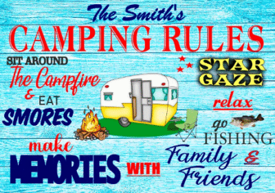 camping rule sign