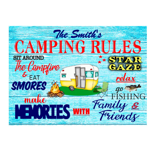 camping rule sign